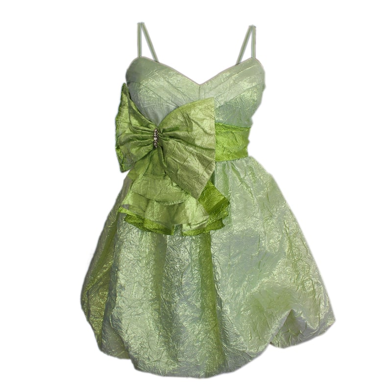 Thumbnail of Green Balloon Dress With Bow Detail image