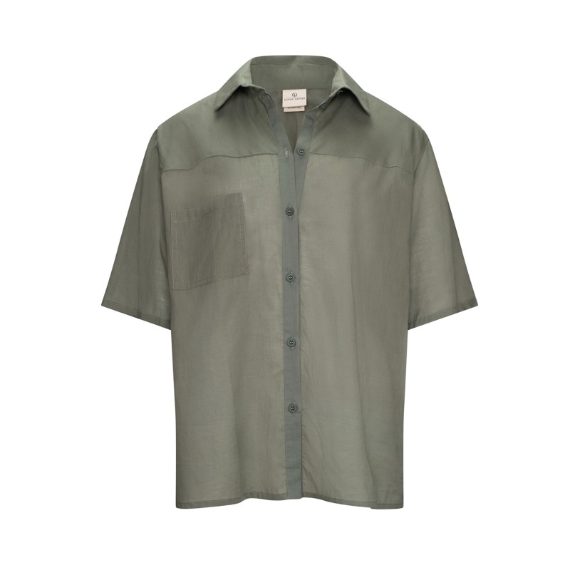 Thumbnail of Green Boxy Cotton Voile Shirt image