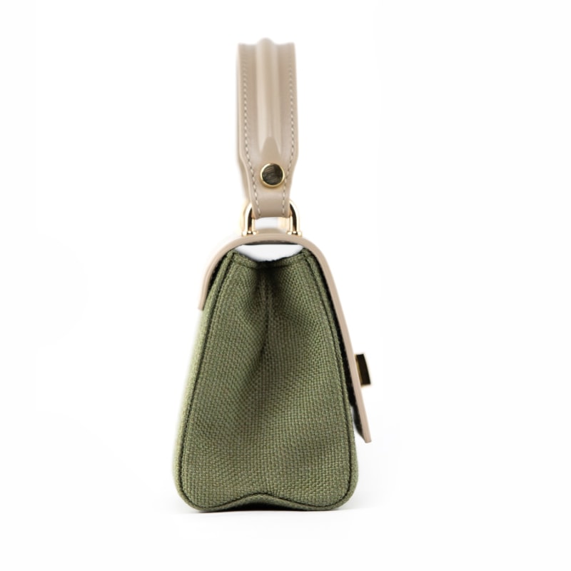 Thumbnail of Green Canvas & Beige Calfskin LILI Bag image