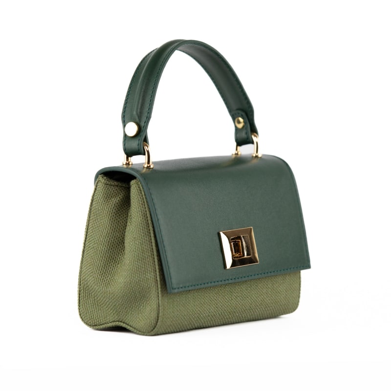Thumbnail of Green Canvas & Green Calfskin LILI Bag image