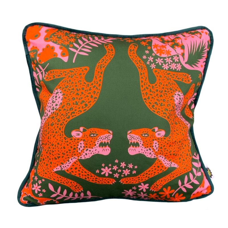 Thumbnail of Leopards Cushion - Green image