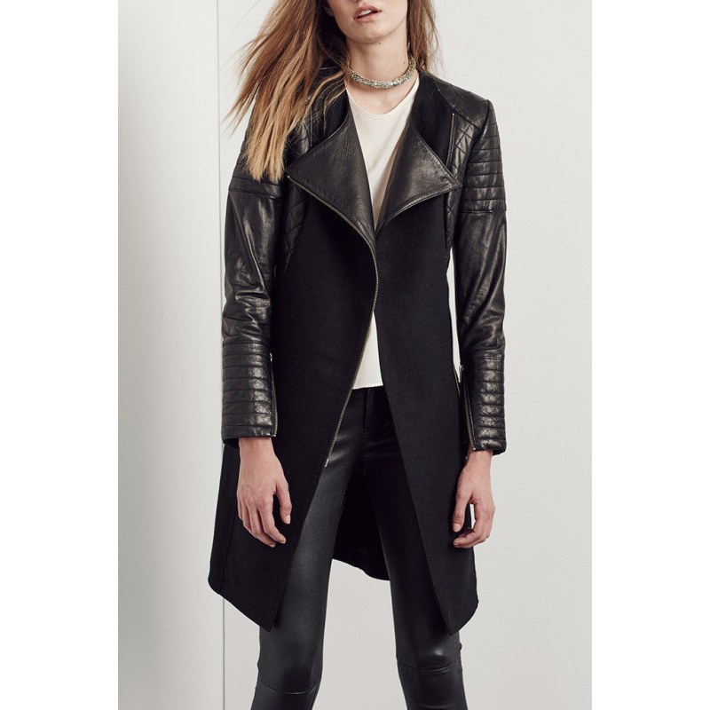 Black drape coat best sale