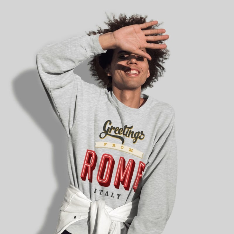 Thumbnail of "Greetings From Rome" Oversized Unisex Sweatshirt - Beige image