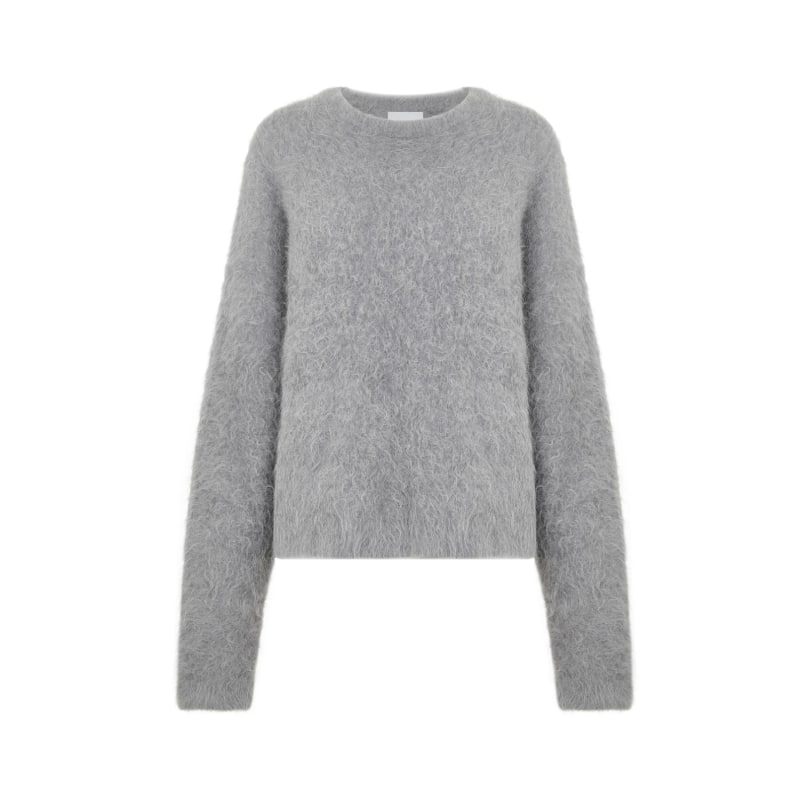 Thumbnail of Grey Alpaca Wool Oversized Fluffy Jumper image