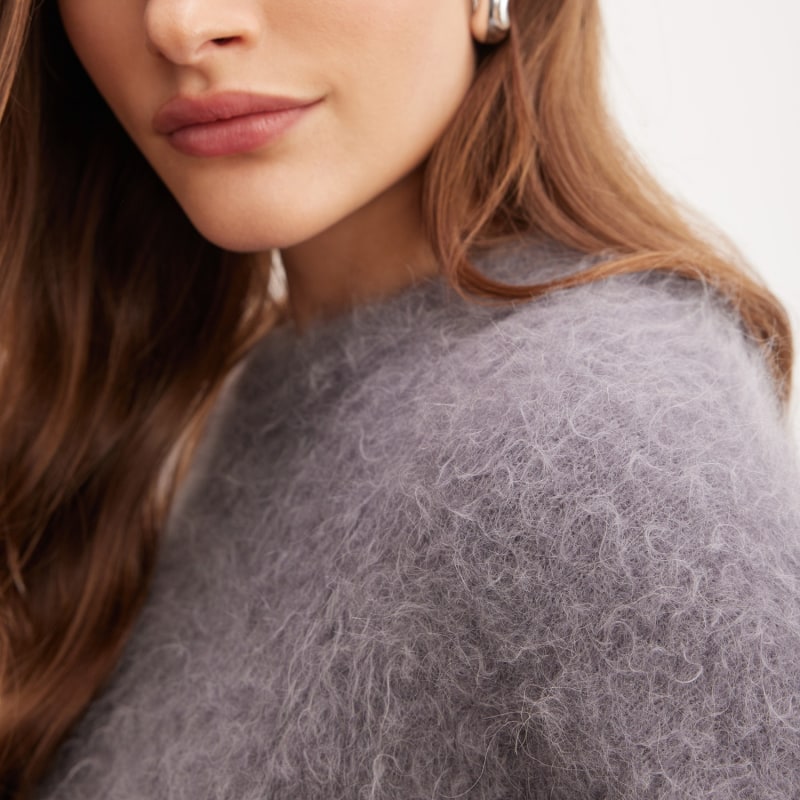 Thumbnail of Grey Alpaca Wool Oversized Fluffy Jumper image