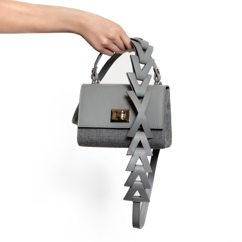 Thumbnail of Grey Canvas & Grey Calfskin LILI Bag image