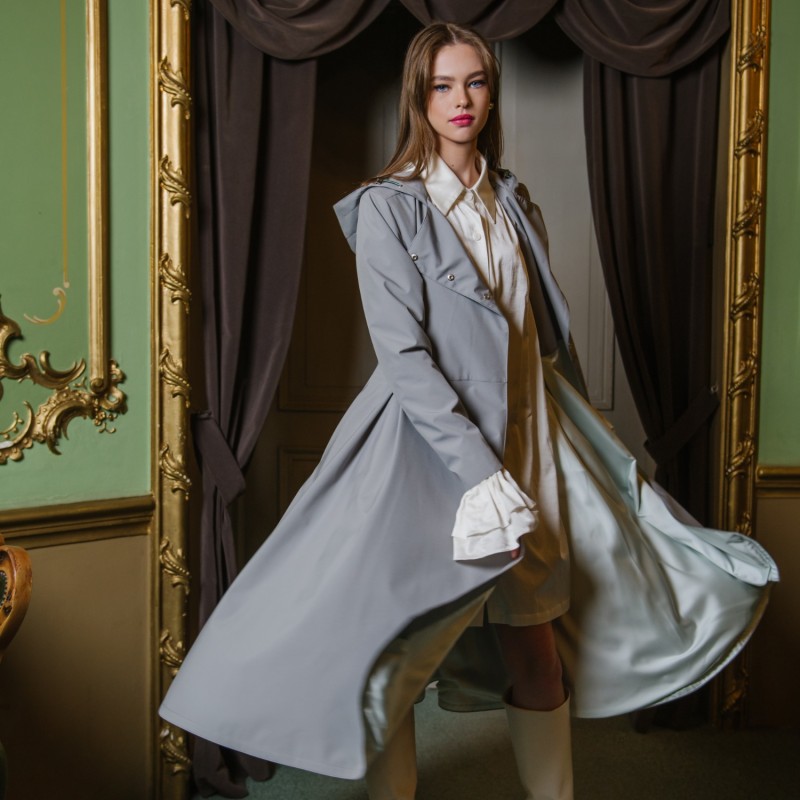 Thumbnail of Grey Trench Coat For Spring: Graceful Grey image