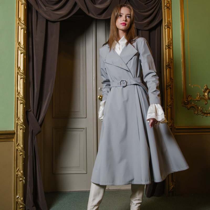 Grey Trench Coat For Spring: Graceful Grey | RainSisters Grey Trench Coat For Spring: Graceful Grey | RainSisters