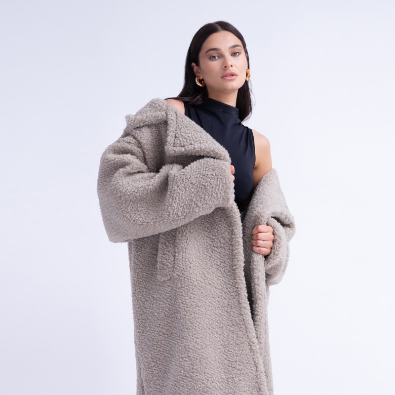 Grey hooded teddy coat on sale