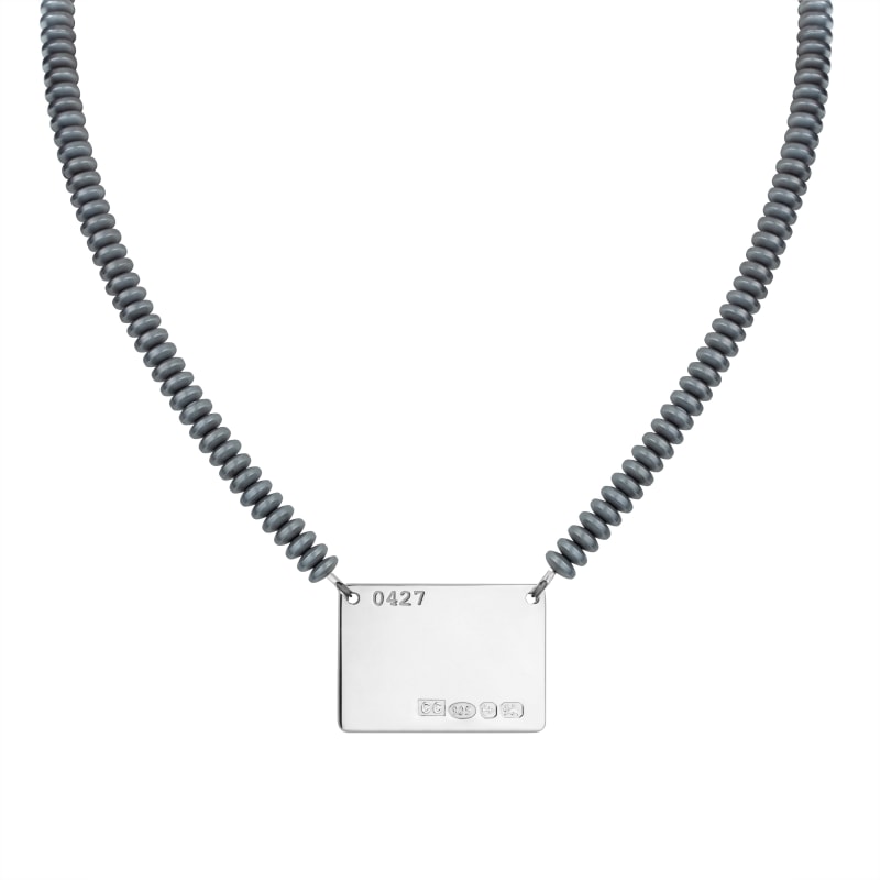 Thumbnail of Grey Hematite Tag Necklace image