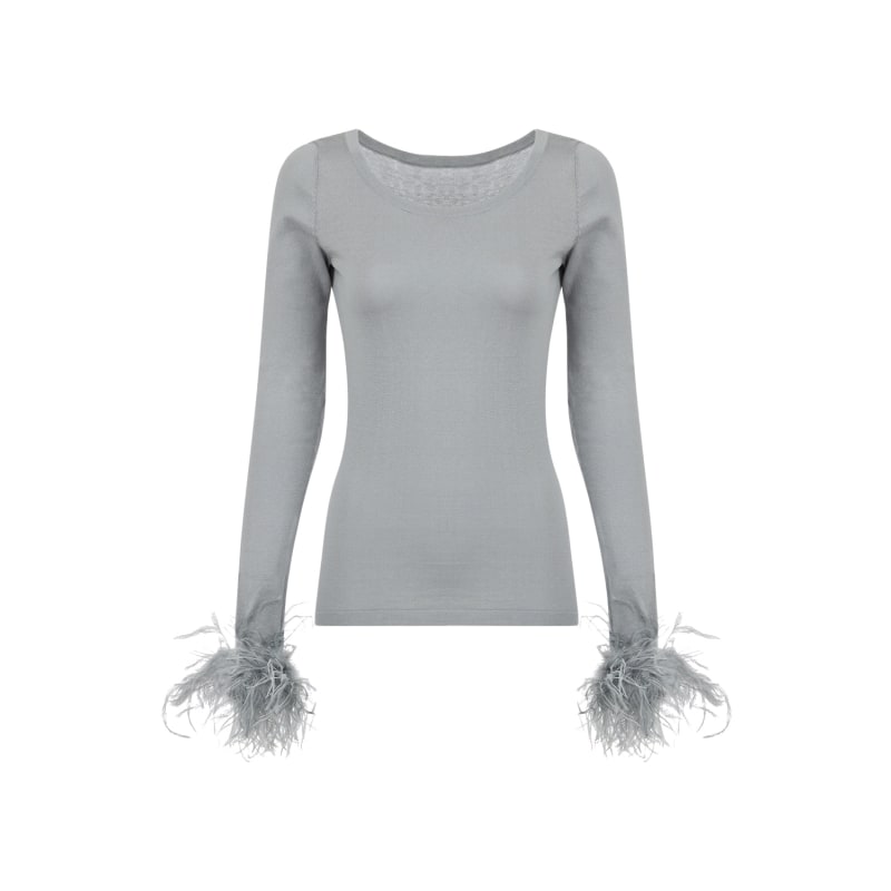 Thumbnail of Grey Cashmere Knit Top image