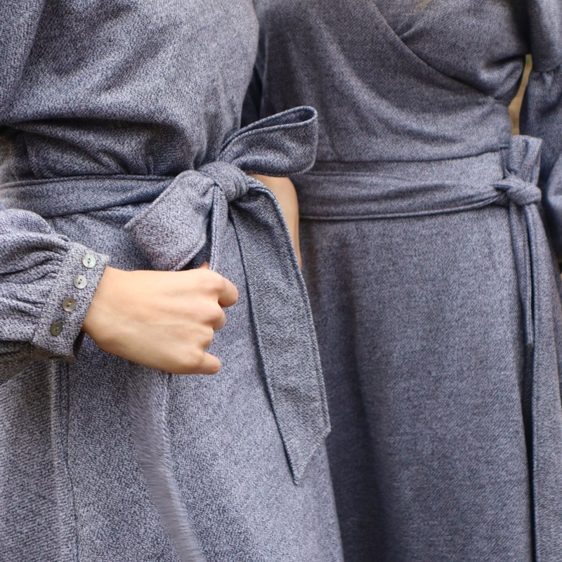 Thumbnail of Grey Wrap Dress image