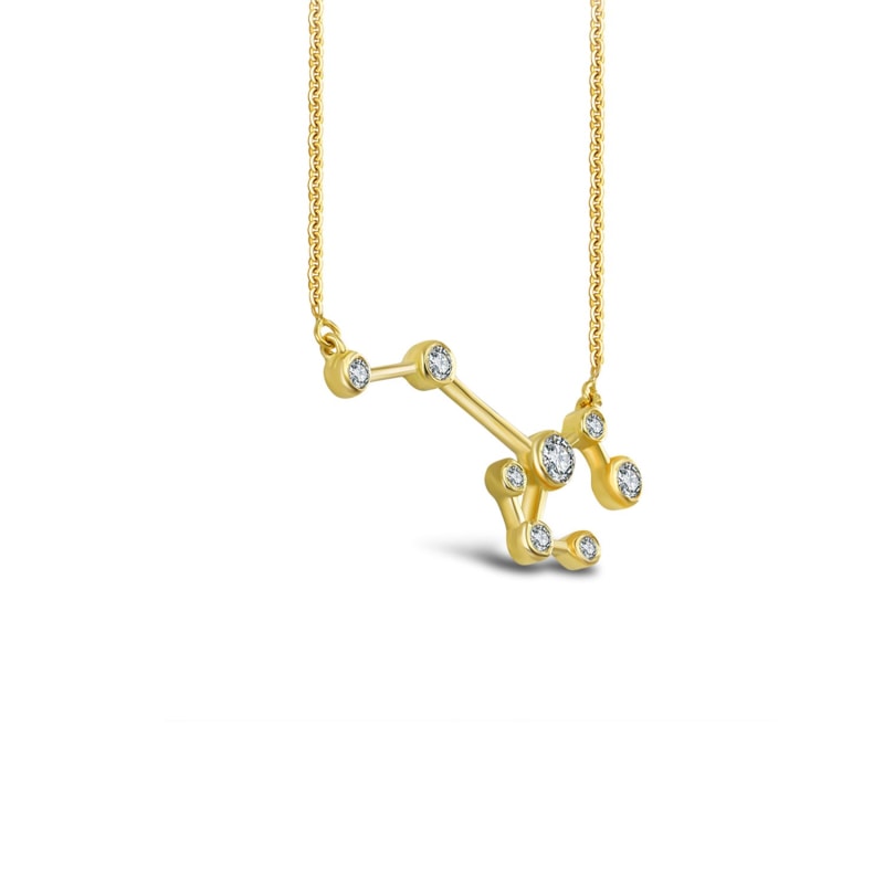 Thumbnail of Sagittarius Zodiac Constellation Necklace 18K Yellow Gold & Diamond image