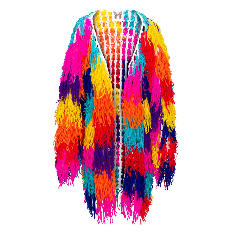 Fringe sweater coat best sale