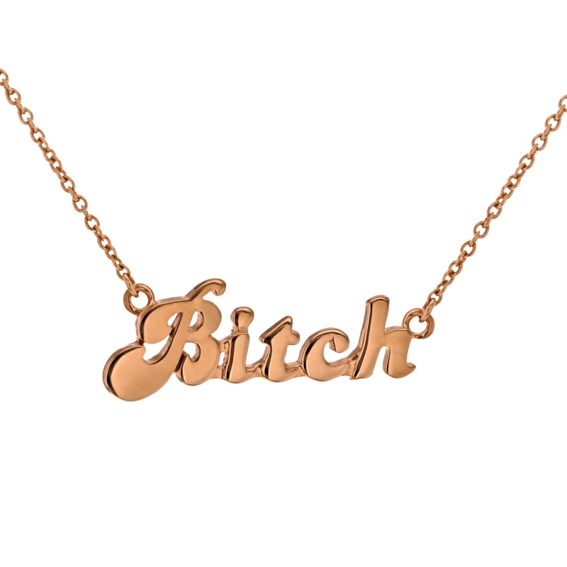 Thumbnail of 18Kt Rose Gold-Plated Bitch Necklace image