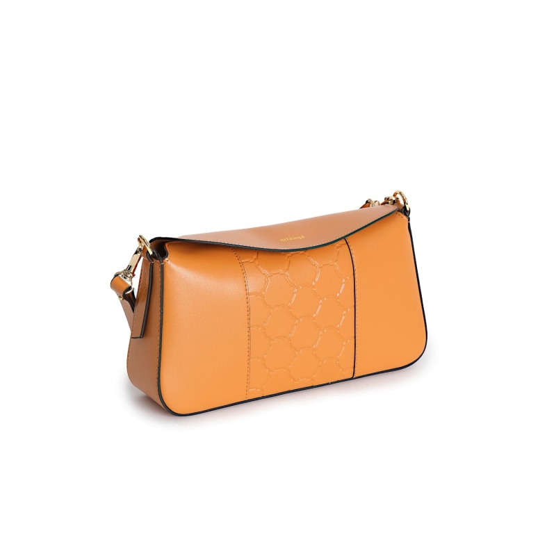 Thumbnail of Vegan Apple Leather Shoulder Bag Caramel Brown image