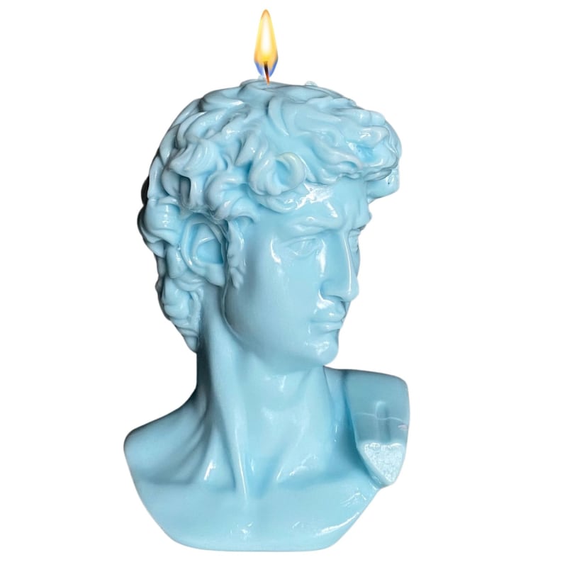 Thumbnail of David Bust Candle - Balmy Blue image