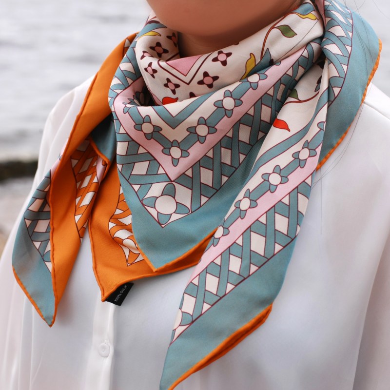 Thumbnail of Double Sided Silk Scarf Of Tropical Love image