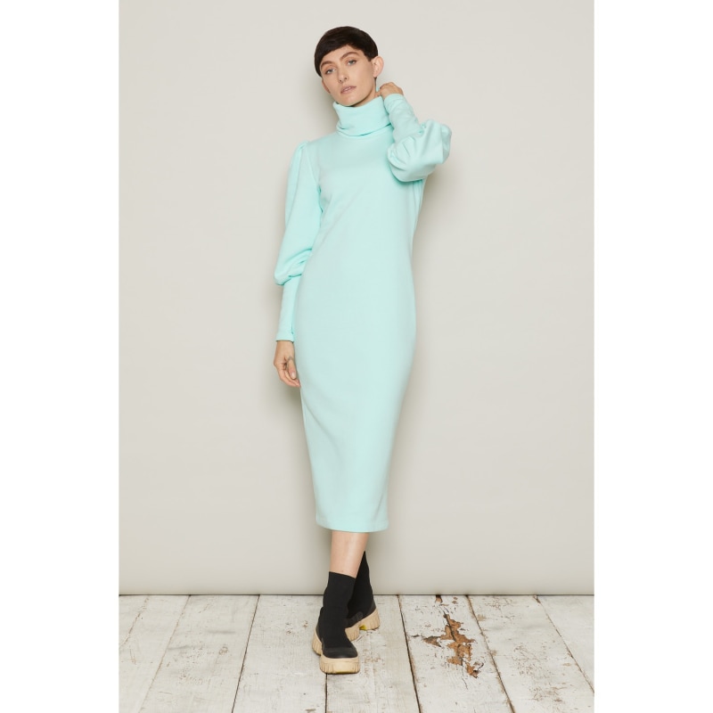 Thumbnail of Organic Fleece Turtleneck Brynja Dress Mint image