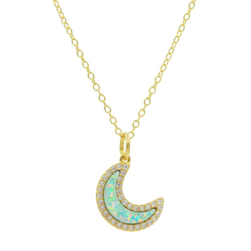 Thumbnail of Green Opal Moon Necklace image