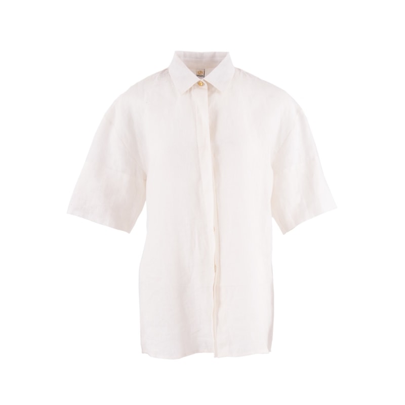 Thumbnail of Seville Linen Short Sleeves Shirt In Porcelain White image