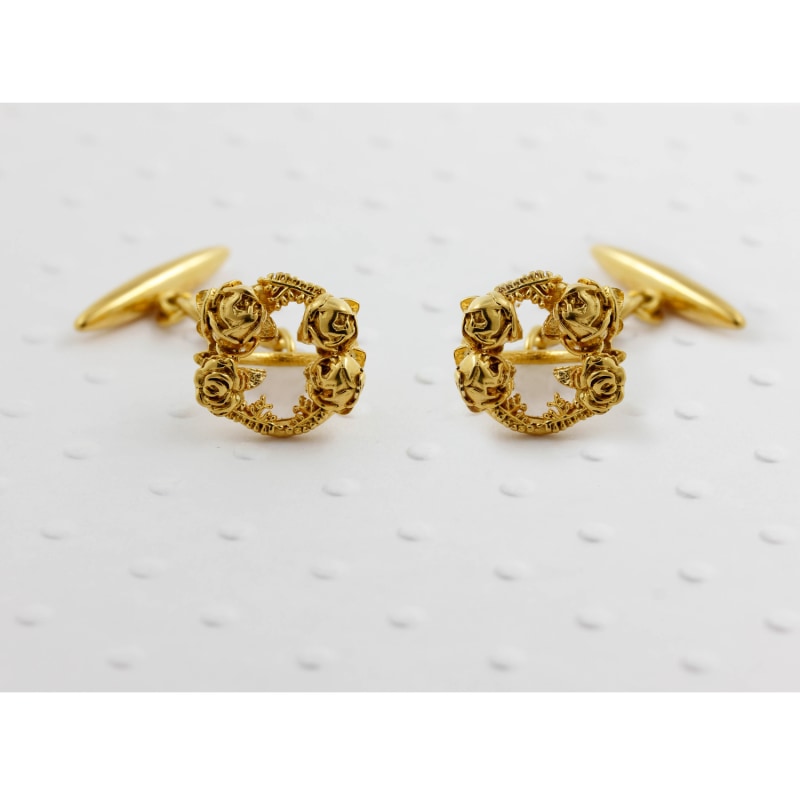 Thumbnail of Rose Halo Cufflinks - Gold image