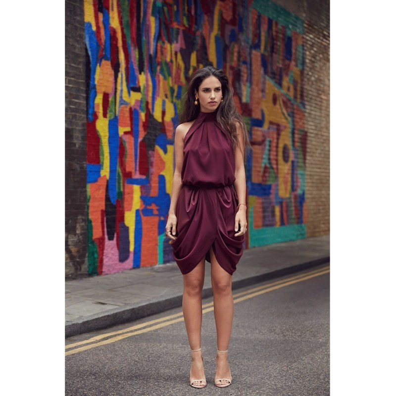 Thumbnail of Iconic Burgundy Midi Cocktail Dress image