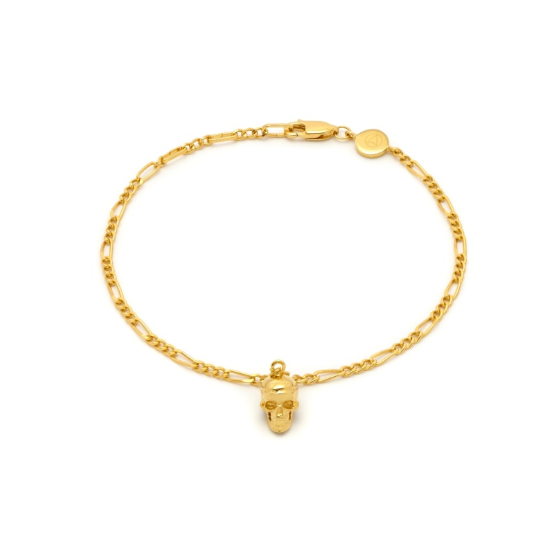 Thumbnail of Spectre Skull Charm Chain Bracelet In Gold image