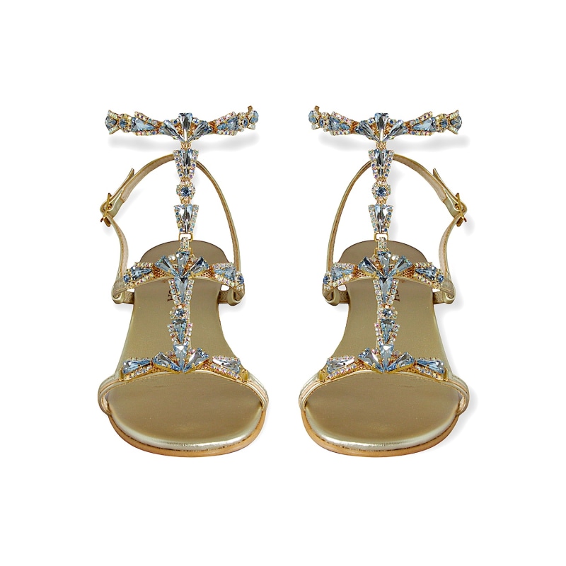 Thumbnail of Venezia Vegan Sandals Embellished With Aquamarine Crystals image