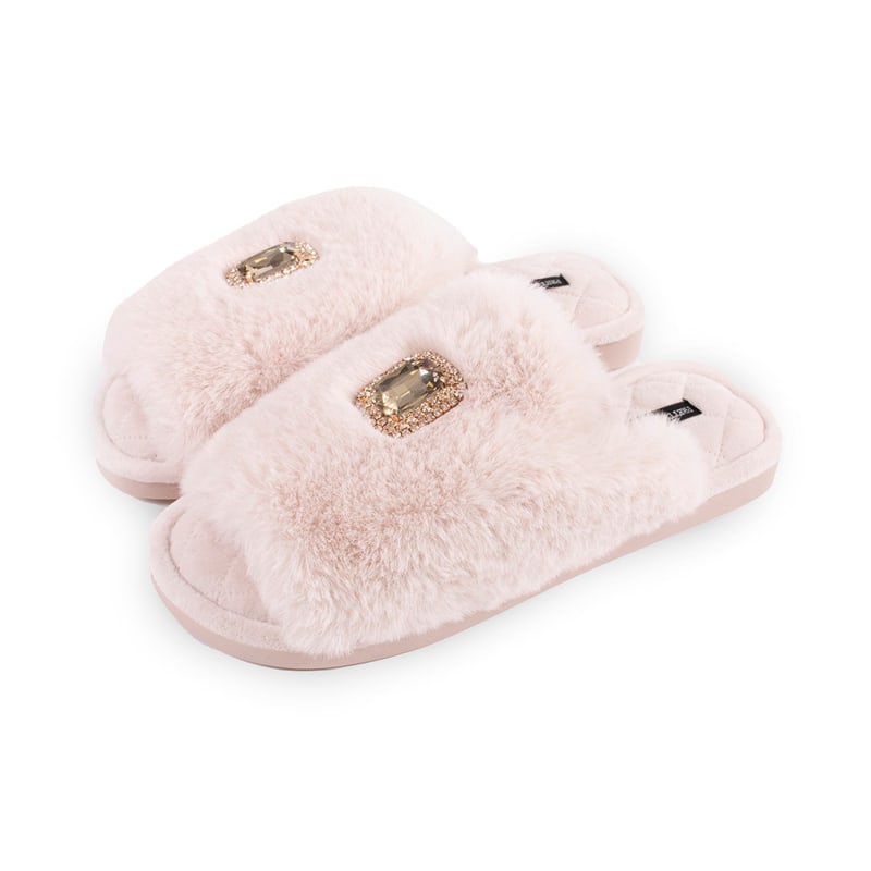 Thumbnail of Embelished Faux Fur Slider Slipper Fifi In Powder Puff image