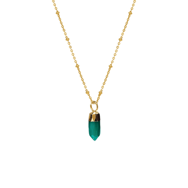 Mini Point Green Onyx Necklace | Mirabelle Jewelry | Wolf & Badger