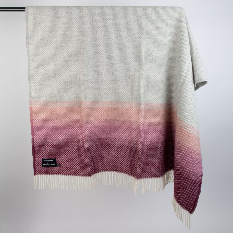 Thumbnail of Super Fluffy Pure New Wool Blanket - Pink & Purple image