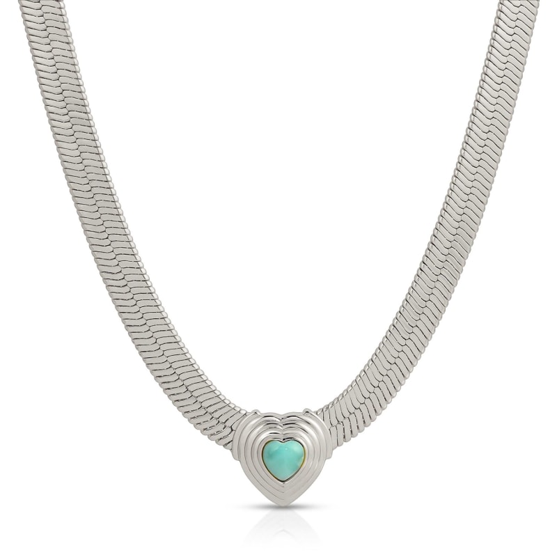 Larimar Stone Chevron Necklace Larimar Stone Chevron Necklace