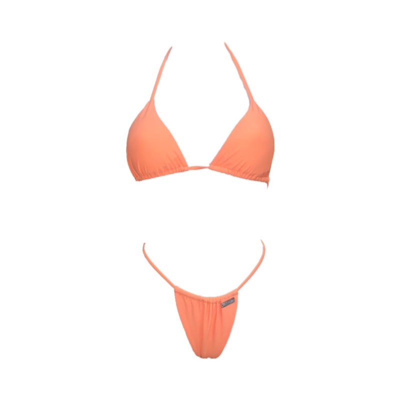 Peach Set Thong Bottom & Tri Top SET