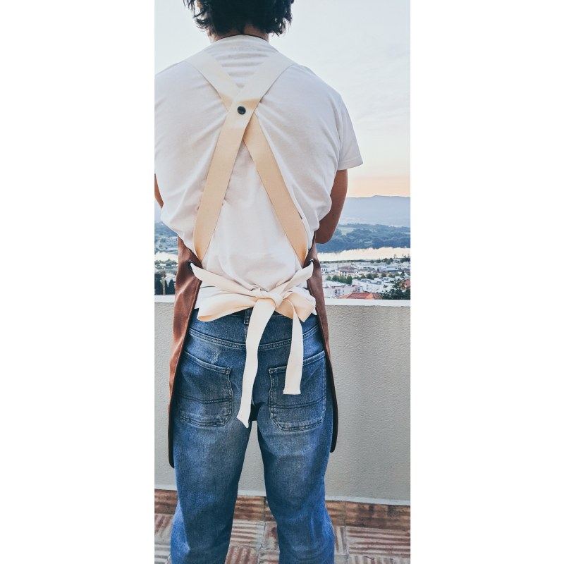 Thumbnail of Minimalist Vegan Leather Apron, Hazelnut Brown image