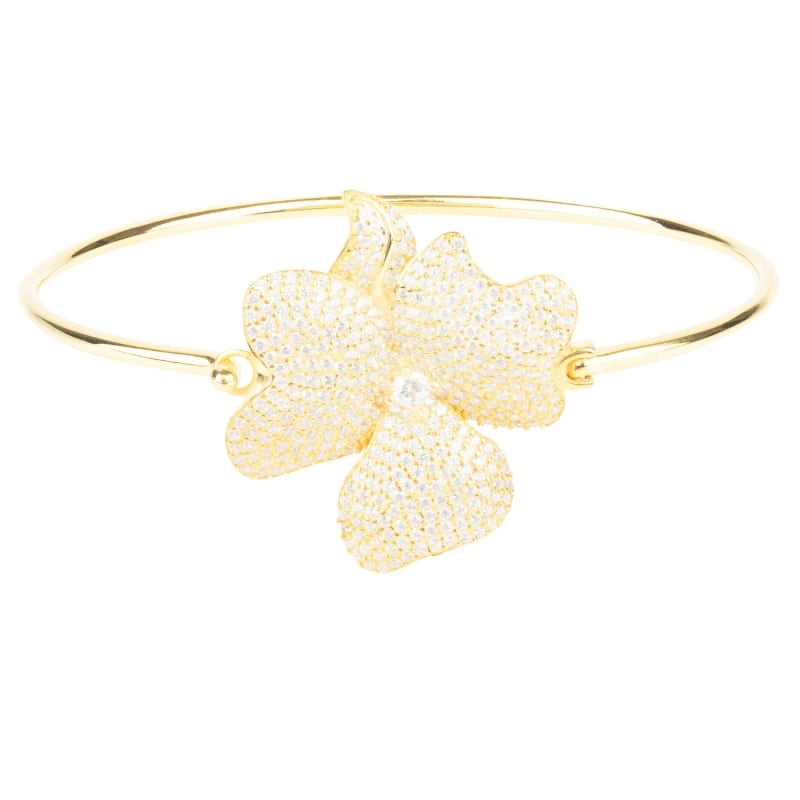 Thumbnail of Flower Large Statement Cuff Bracelet Gold image