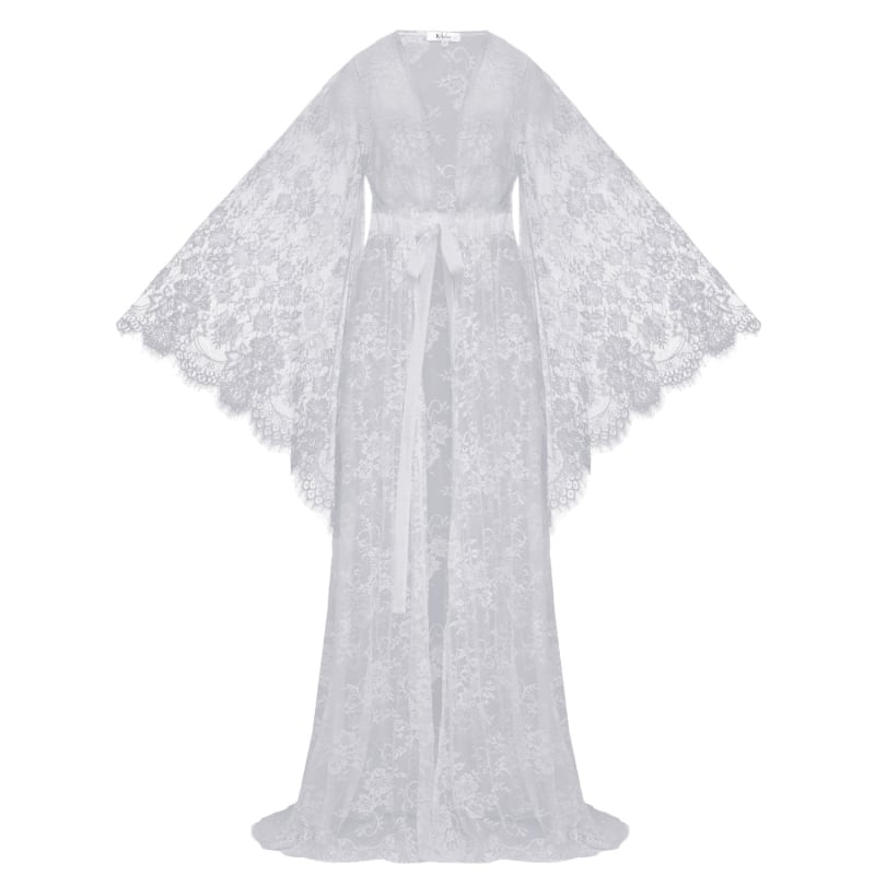 Lumina Lace Sheer White Bridal Robe, KÂfemme