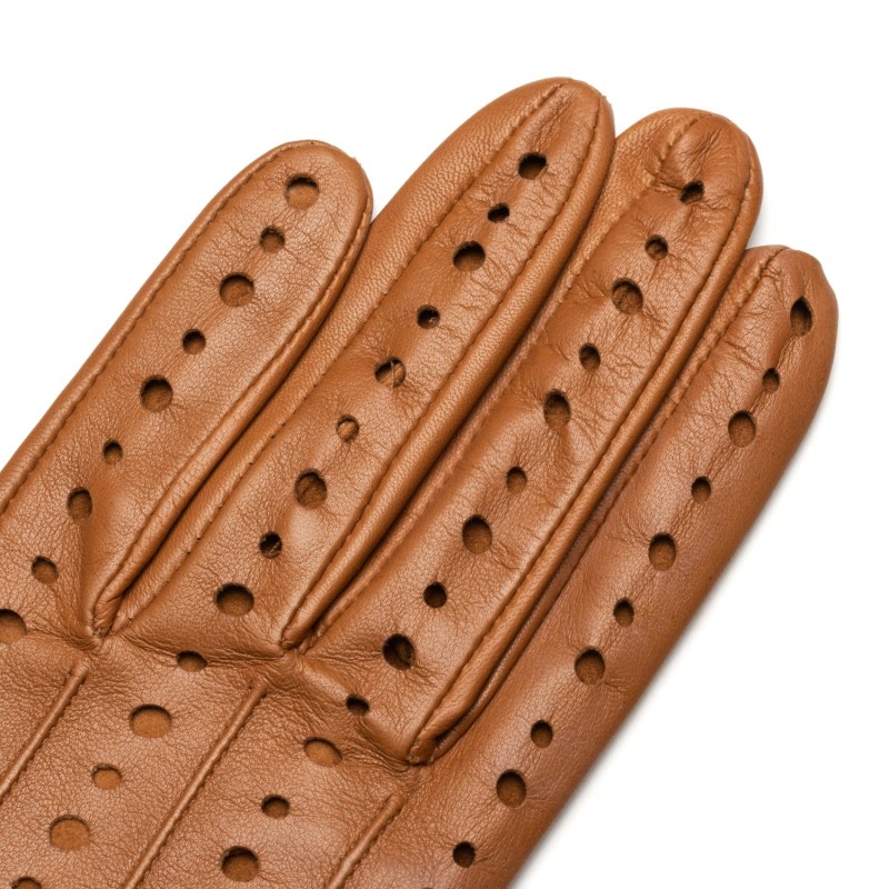 Thumbnail of Rimini - Women's Leather Driving Gloves In Camel image