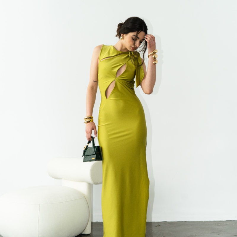 Thumbnail of Halie Cut-Out Maxi Green Dress image