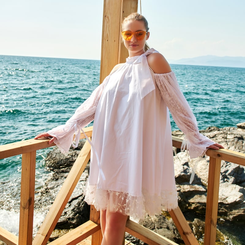 Halter A Line Cotton Dress Bella Donna by Petra Petrova