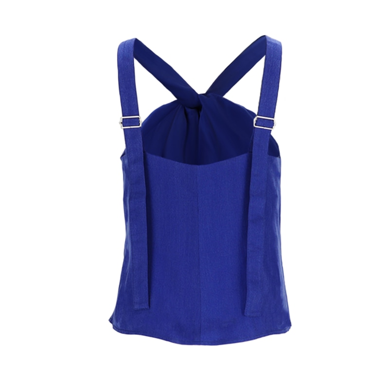 Thumbnail of Halter Neck Cupro Blouse In Blue image