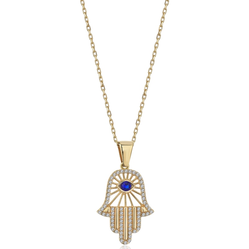 Thumbnail of Hamsa Necklace In 14K Gold image
