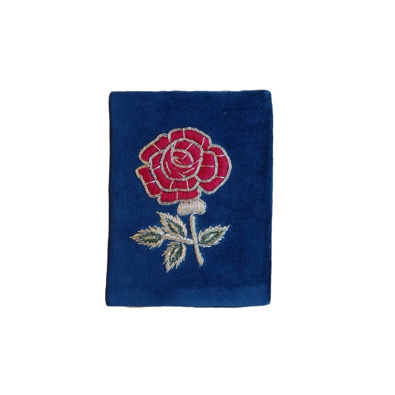 VELVET PASSPORT COVER BLUE TONES FLOWER PATTERN VELVET PASSPORT COVER BLUE TONES FLOWER PATTERN