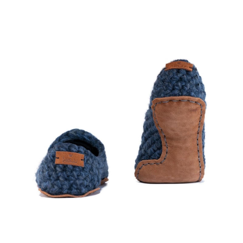 Thumbnail of Handmade Bamboo Wool Slippers In Midnight Blue | Unisex image