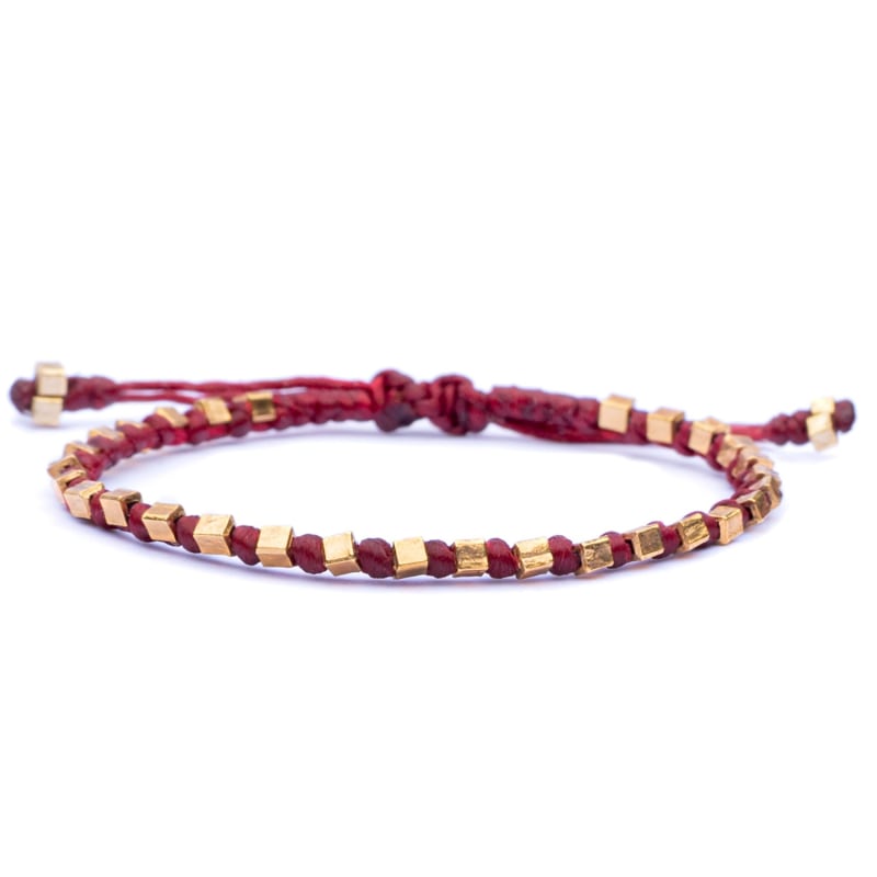 Thumbnail of Handmade Gold And Red Waterproof String Bracelet For Women - Red image