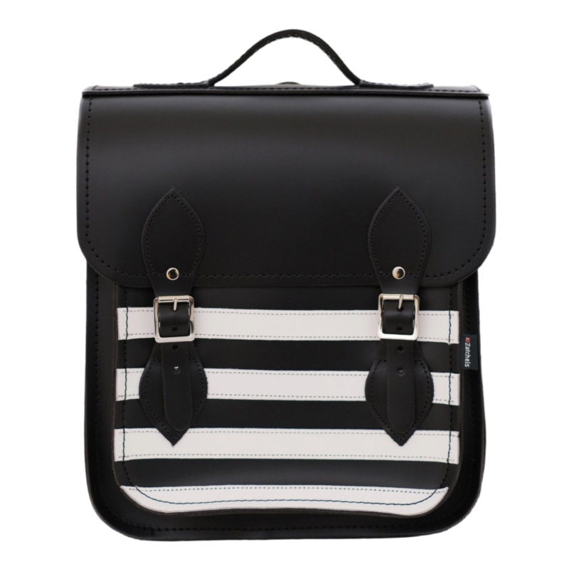 Zatchels Black Handmade Leather City Backpack