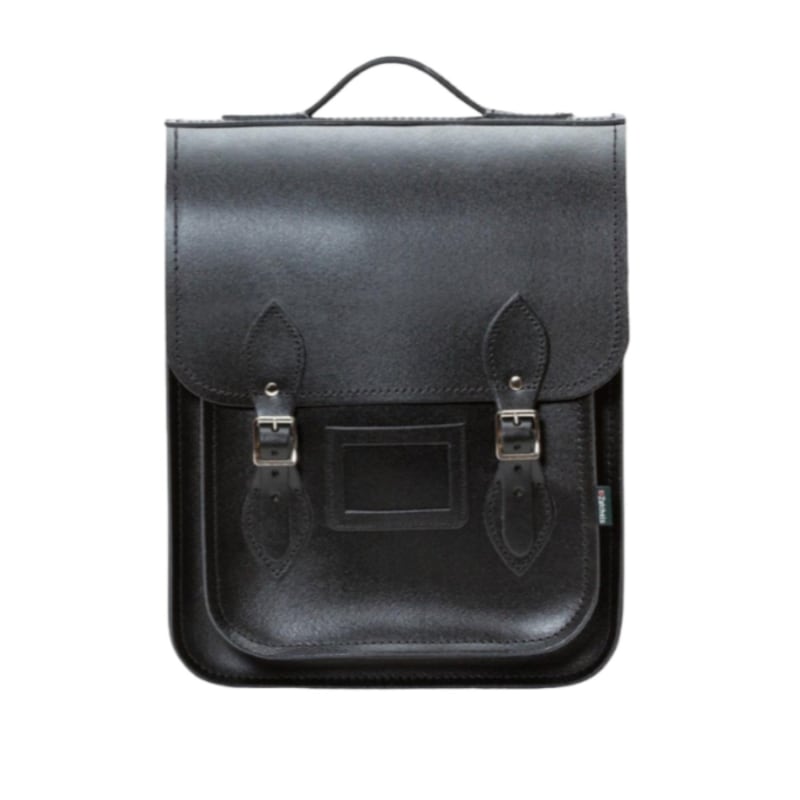 Handmade Leather City Backpack Plus- Black by Zatchels