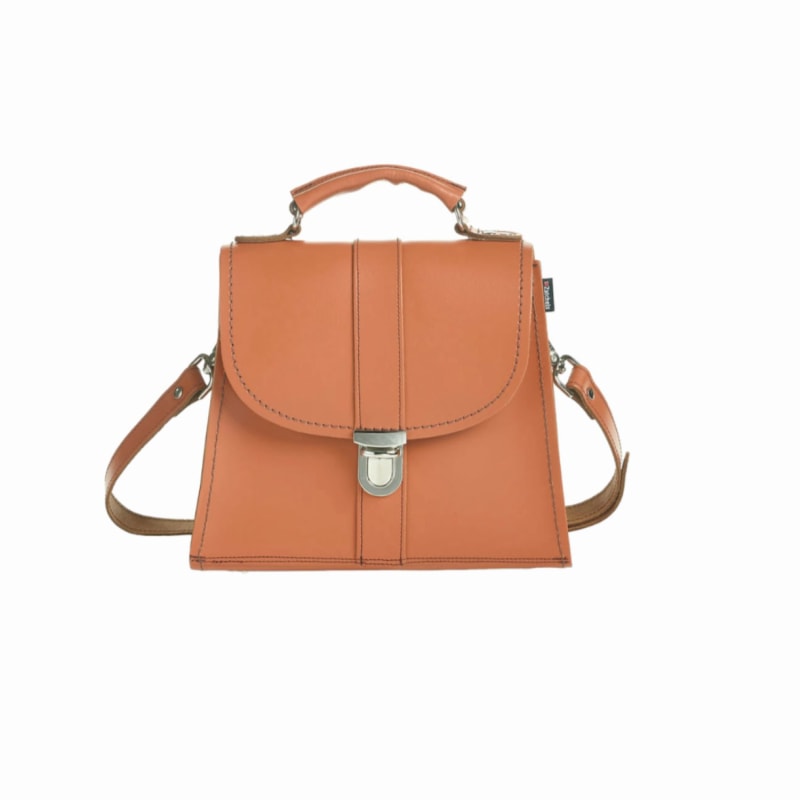 Women's Brown Handmade Leather Cross Body Bag - Burnt Orange | One Size | Zatchels