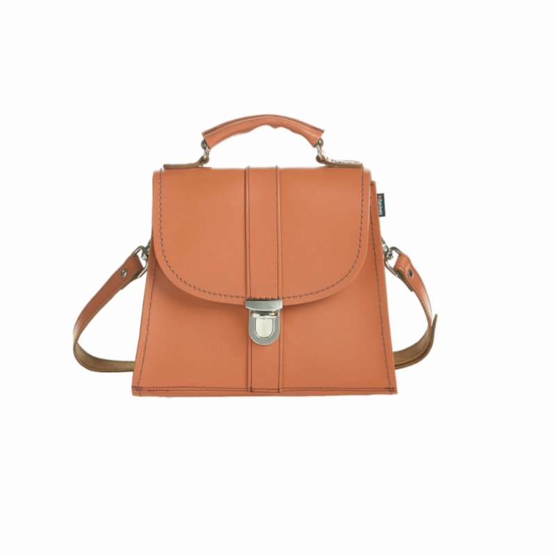 Zatchels Chestnut Leather Barrel Bag