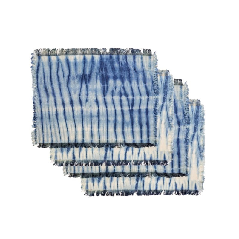 Thumbnail of Handmade Tie Dye Cotton Placemat In Indigo Blue - Set Of Four image